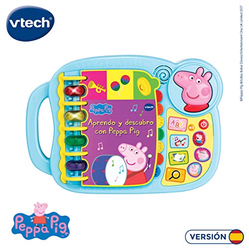 VTECH- Aprendo y Descubro con Peppa Pig Libro Infantil Que Enseña El Abecedario y Nuevas Palas, Multicolor, Talla Única (3480-518022) , color/modelo surtido