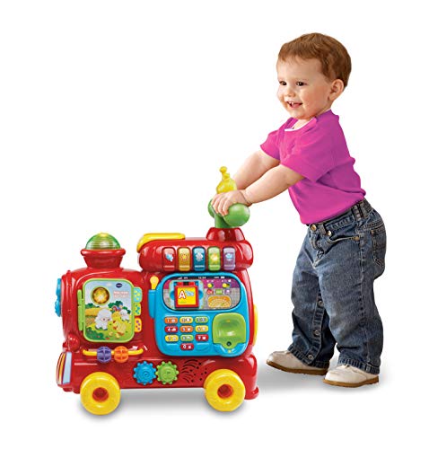 VTech Baby - Jueguete educativo electrónico Maxi tren 5 en 1, multicolor, versión francesa