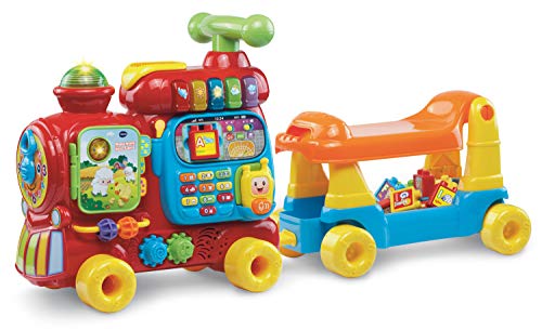 VTech Baby - Jueguete educativo electrónico Maxi tren 5 en 1, multicolor, versión francesa