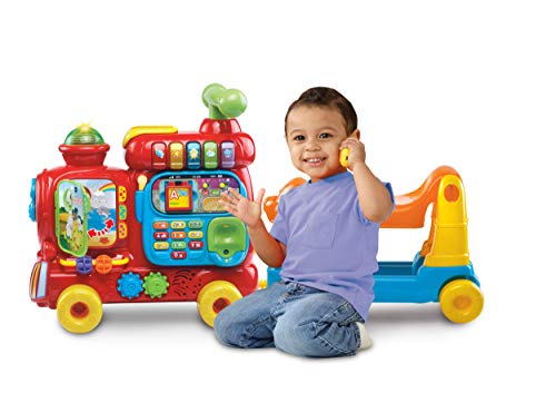 VTech Baby - Jueguete educativo electrónico Maxi tren 5 en 1, multicolor, versión francesa