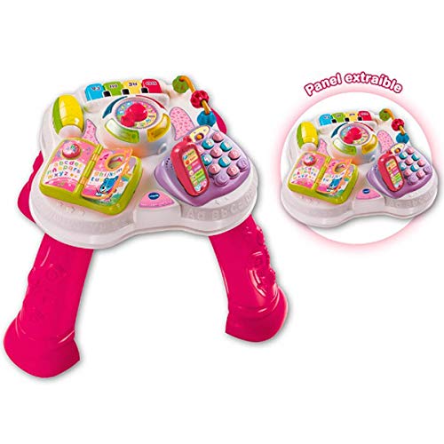 VTech Baby - Mesita parlanchina 2 en 1, mesa de actividades infantil con panel interactivo de actividades extraíble (80-148057)