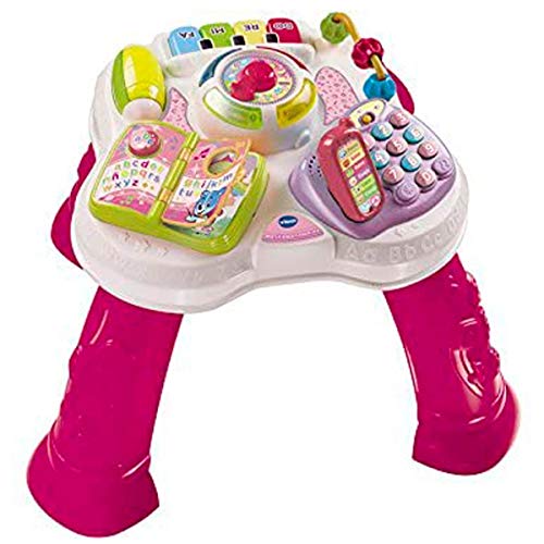 VTech Baby - Mesita parlanchina 2 en 1, mesa de actividades infantil con panel interactivo de actividades extraíble (80-148057)