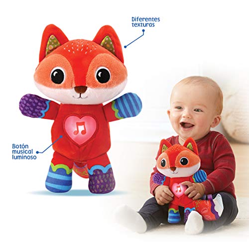 VTech - Bosque, Dulces sueños y Abrazos, Peluche Interactivo para bebés +3 Meses, Diferentes Texturas, botón Luminoso Que Activa + de 50 Canciones, melodías y Frases, Multicolor, versión ESP