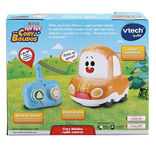 VTech Cory Bólidos Radio Control, vehículo Interactivo, Coche de Juguete para niños +12 Meses, versión ESP (3480-545922), Color