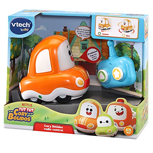 VTech Cory Bólidos Radio Control, vehículo Interactivo, Coche de Juguete para niños +12 Meses, versión ESP (3480-545922), Color