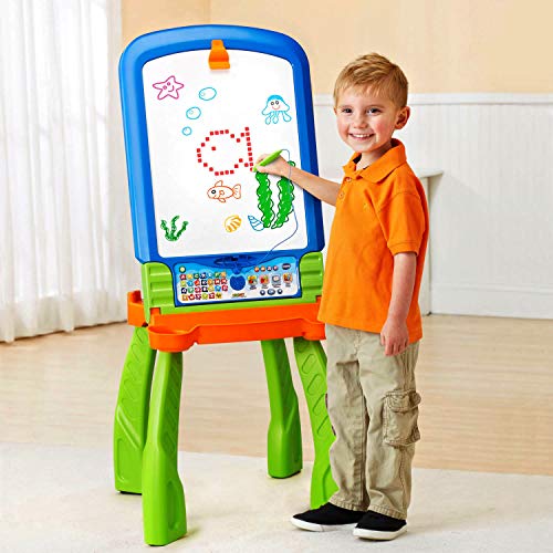 VTech DigiART - Caballete PequeARTista 3 en 1, pizarra electrónica interactiva que se transforma en tres juguetes, caballete mágico, pizarra con tiza y mesa de dibujo (3480-193522)