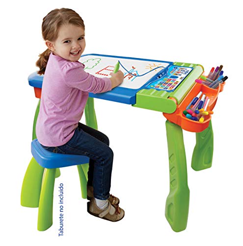 VTech DigiART - Caballete PequeARTista 3 en 1, pizarra electrónica interactiva que se transforma en tres juguetes, caballete mágico, pizarra con tiza y mesa de dibujo (3480-193522)