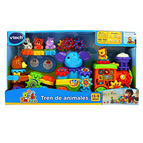 VTech-Diver Ruedas Tren de Animales Interactivo para Jugar con Sus En, Multicolor (80-198922)