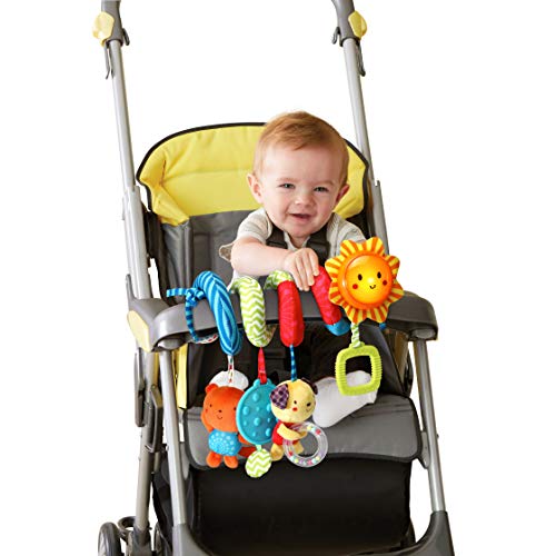 VTech- Espiral Canciones y Animales Colgante Peluche para Silla, Carro de Paseo electrónico Interactivo, Multicolor (3480-522122)