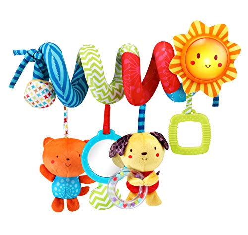 VTech- Espiral Canciones y Animales Colgante Peluche para Silla, Carro de Paseo electrónico Interactivo, Multicolor (3480-522122)