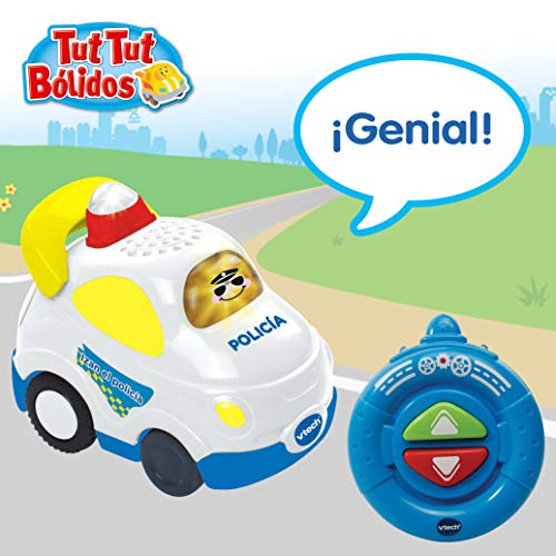 VTech- Izan el policía TutTut Bólidos radiocontrol Coche teledirigido por control remoto con voz, música y efectos de sonido, compatible con el resto de la colección (80-180367) (3480-180367)