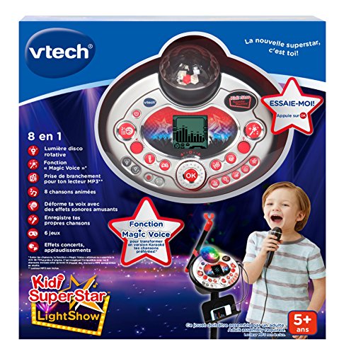 VTech – Kidi Superstar LightShow - Micrófono Karaoke Infantil - Modo Concerto - Versión FR