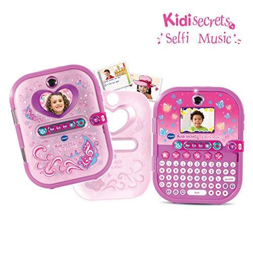 VTech - KidiSecrets Selfi Music, Diario personal electrónico con doble cámara para fotos y vídeos, reproductor de música, agenda, reconocimiento facial, más de 20 actividades y funciones (80-163622)