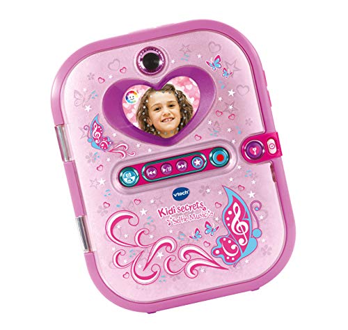 VTech - KidiSecrets Selfi Music, Diario personal electrónico con doble cámara para fotos y vídeos, reproductor de música, agenda, reconocimiento facial, más de 20 actividades y funciones (80-163622)