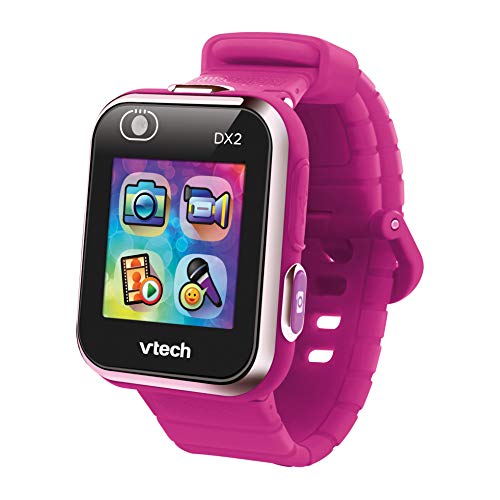 VTech Kidizoom Selfiecam Cámara De Fotos, Color Morado, Única (3480 193722) + Kidizoom Smart Watch Dx2 para Niños, Color Rosa (Frambuesa) (80 193847)