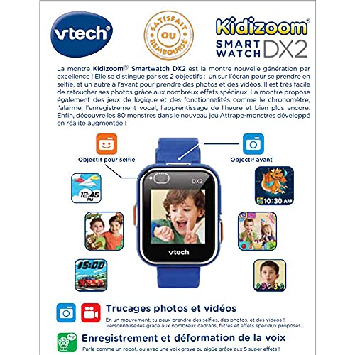 VTech Kidizoom Smart Watch DX2 - Reloj inteligente para niños, color azul (80-193805)