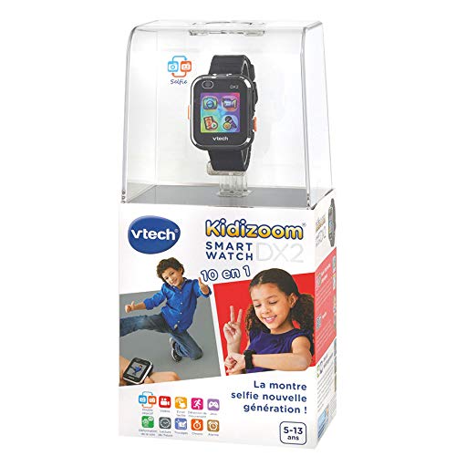 VTech Kidizoom Smart Watch DX2 - Reloj Inteligente para niños, Color Negro, versión Francesa (193865)