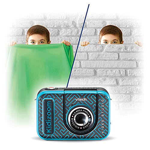 VTech Kidizoom VideoStudio HD, cámara de Fotos y vídeo para niños +5 años, Efectos Especiales, Marcos, etc. Tela Verde de Fondo incluida, versión ESP (3480-531887), Color