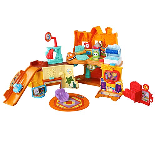 VTech - La Casa de TutTut Bólidos, playset interactivo con diferentes elementos para manipular e interactuar, incluye tres vehículos y varias zonas mágicas que activan respuestas, multicolor