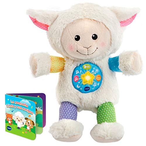 VTech-La pequeña Linda Musical Peluche bebé Interactivo, con Cuentos, Historias y Canciones Que desarrollan el lenguaje y la estimulación Visual y auditiva, Multicolor (3480-506722)