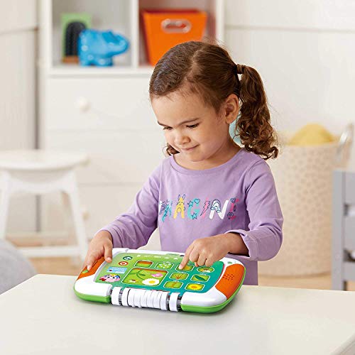 VTech - Libro/Tablet multiaventura, Tablet para niños +2 años, Tablero Interactivo y Libro Tradicional, aprende los Colores, Las Formas geométricas a través de Cuentos y páginas ilustradas