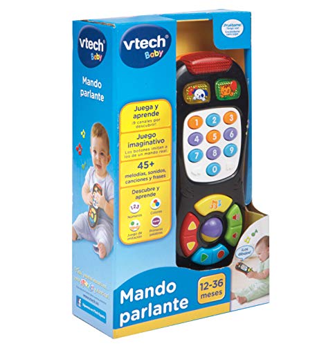 VTech - Mando parlante, Juguete bebé +6 meses, mando a distancia electrónico, enseña colores, números, formas, contrarios y vocabulario, juego imaginativo, multicolor (80-150322)