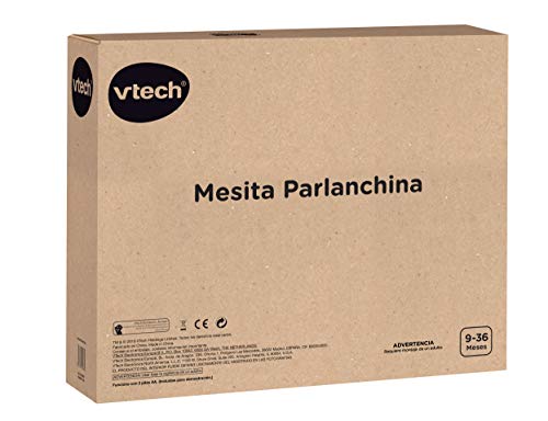 VTech - Mesita parlanchina 2 en 1, Juguete para bebes +9 meses, Mesa de actividades con panel extraíble, 6 zonas interactivas, color rosa, embalaje sostenible, SPB, versión ESP (3480-148087)