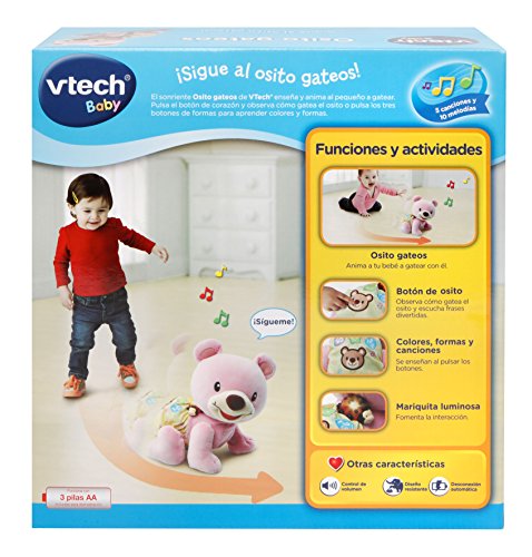 VTech- Osito Gateos Peluche, Color rosa (3480-181157)