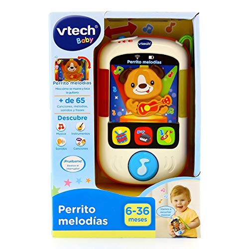 VTech- Perrito, MP3 Reproductor Musical de Juguete para bebé con más de 65 melodías, Canciones, Sonidos y Voces, enseña Vocabulario e Instrumentos (3480-508422) , color/modelo surtido