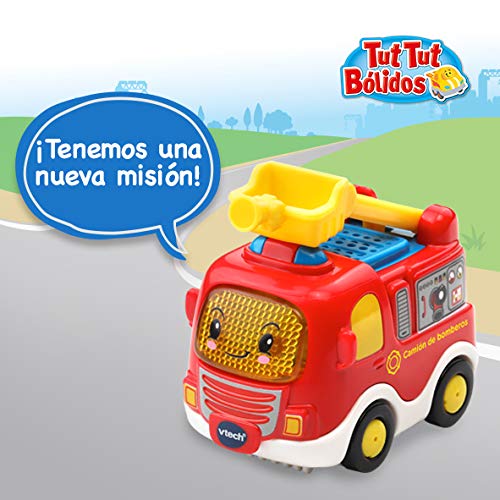 VTech- Piero camión de Bomberos TutTut Bólidos Vehículo interactivo con luz, voz, música y efectos de sonido, incluye botón sorpresa, Multicolor (80-514022) , color/modelo surtido