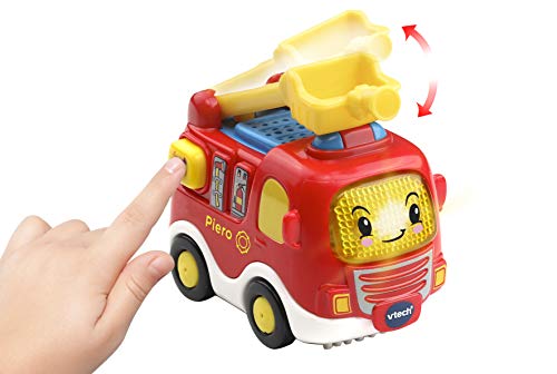 VTech- Piero camión de Bomberos TutTut Bólidos Vehículo interactivo con luz, voz, música y efectos de sonido, incluye botón sorpresa, Multicolor (80-514022) , color/modelo surtido