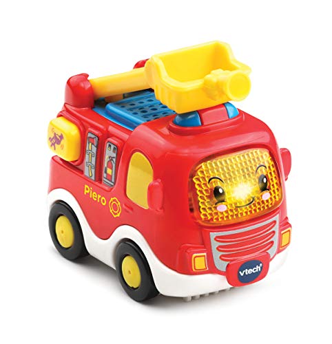 VTech- Piero camión de Bomberos TutTut Bólidos Vehículo interactivo con luz, voz, música y efectos de sonido, incluye botón sorpresa, Multicolor (80-514022) , color/modelo surtido