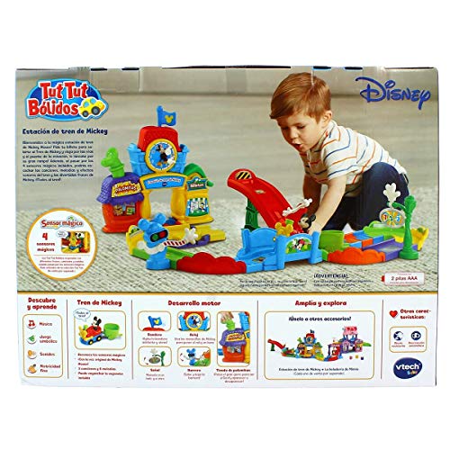 VTech Play Set electrónico interactivo con "La Estación de tren" y un coche exclusivo de Mickey (80-512222)