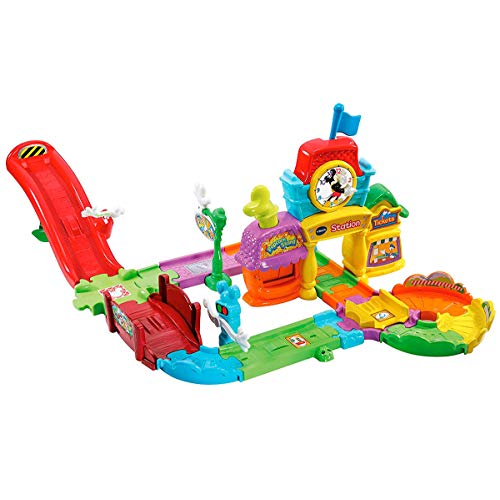 VTech Play Set electrónico interactivo con "La Estación de tren" y un coche exclusivo de Mickey (80-512222)