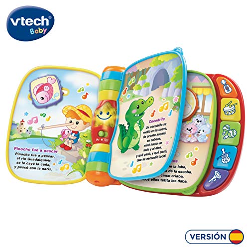 VTech - Primeras canciones, libro interactivo para bebé +6 meses con las canciones infantiles más populares, aprende instrumentos, sonidos y notas musicales, multicolor (80-166722)