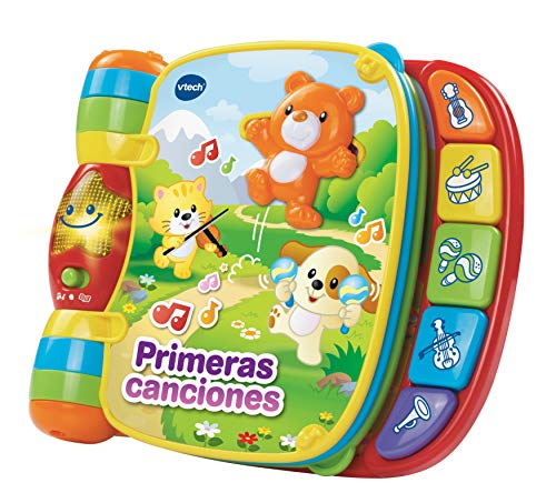 VTech - Primeras canciones, libro interactivo para bebé +6 meses con las canciones infantiles más populares, aprende instrumentos, sonidos y notas musicales, multicolor (80-166722)