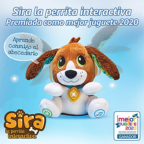 VTech Sira la perrita interactiva, Suave Animal de Peluche Que fomenta la conversación y Repite lo Que Dices, Juguete para bebés +12 Meses-Versión ESP (80-610122) (3480-610122)