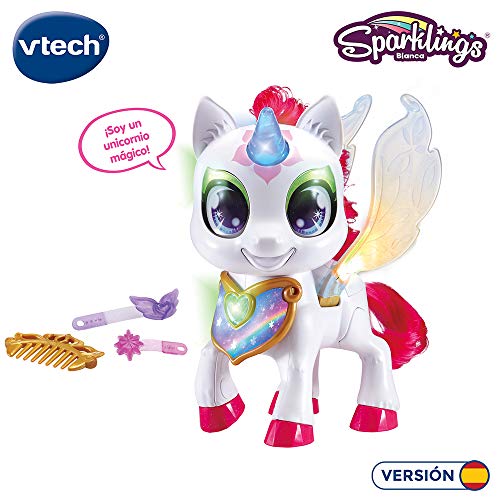 VTech- Sparklings Blanca Unicornio Interactivo, Multicolor (3480-530822)