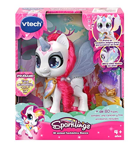 VTech- Sparklings Blanca Unicornio Interactivo, Multicolor (3480-530822)