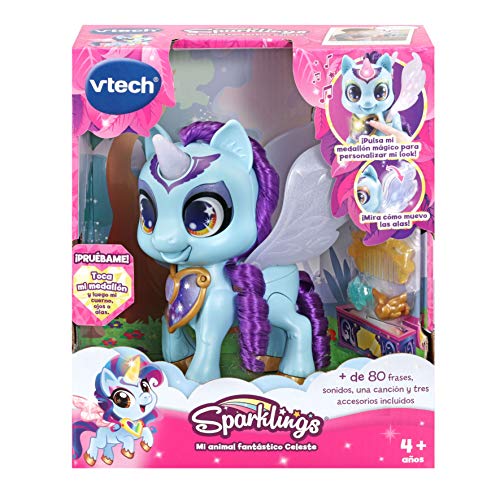 VTech- Sparklings Celeste Unicornio Interactivo, Multicolor (3480-530867)