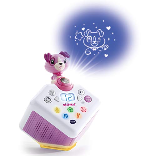 VTech - StoriKid cuentacuentos con proyector, escucha historias, poemas o canciones acompañadas de una proyección, graba tu propia historia, temporizador, luz de noche, color blanco/rosa (80-608067)