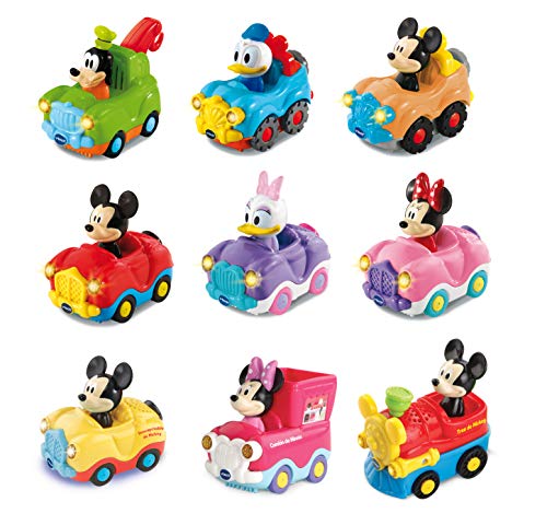 VTech - Surtido coches interactivos TutTut Bólidos Disney, válidos para todos playsets de la colección TutTut, personajes mágicos Mickey, Minnie, Daisy, Goofy y Donald, modelos surtidos (1 unidad)