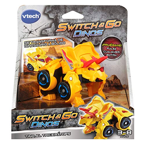 VTech- Tino, El Tricerátops Bólido Dinosaurio Interactivo, Multicolor (3480-183022)