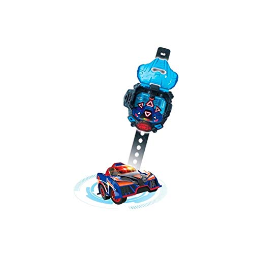 Vtech Turbo Force Racers - Coche control remoto con mando adaptado para llevar en la muñeca, conduce en 6 direcciones y activa el modo turbo, voces en español