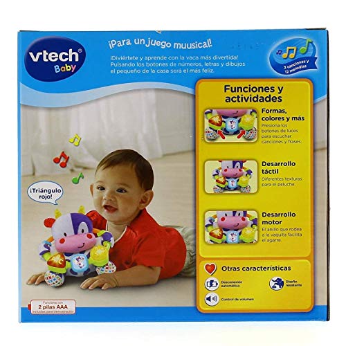 VTech- Vaca muusical Peluche Interactivo de Bebe con Suaves, Multicolor, única (3480-166022)