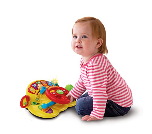 VTech - Volante loco, Juguete para bebés +12 meses, 3 modos de juego, Enseña animales, vehículos, seguridad vial, opuestos, más de 60 canciones, melodías, frases y sonidos, multicolor (80-166622)