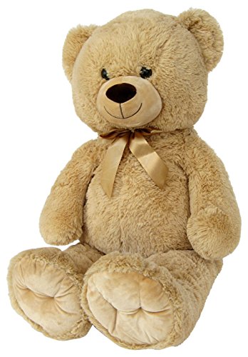 Wagner 9048 – Fortuna XXL oso 100 cm Grande en color marrón claro – Oso de peluche oso de peluche Teddy Oso en beige