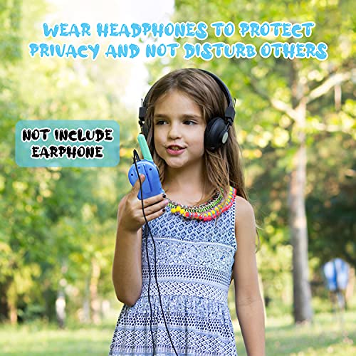 Walkie Talkies para niños, Juguetes para niñas de 3 a 12 años, 8 Canales, escaneo VOX, Rango de 3 km para Aventuras al Aire Libre, Camping, Senderismo, 2 Unidades (Azul)