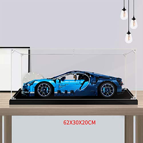 wangxike Vitrina de Acrílico Compatible con Lego 42083 Technic Bugatti Chiron, Vitrina A Prueba De Polvo Caja de Exhibición (Juego de Modelo No Incluido)