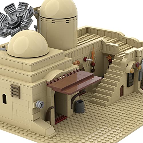 WANZPITS Tatooine Doble Edificio (Targos); TAT02 Arquitectura Modelo MOC-45639 Creator Experto De Escenas Modulares Bloques De Construcción Set 636 PCS Componentes, Compatible con Lego,As Shown